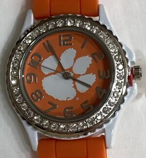 Clemson Tigers Ladies Crystals Watch, Gift for Her Mom Anniversary, NCAA